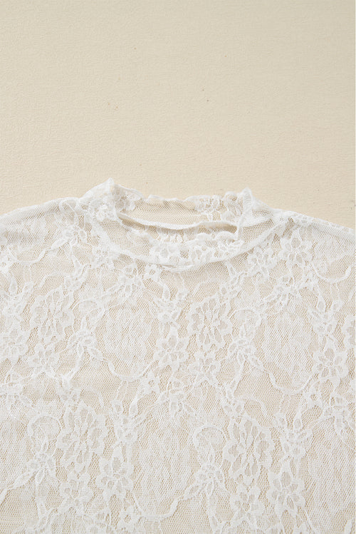 Lace Mesh Long Sleeve Top 🤍